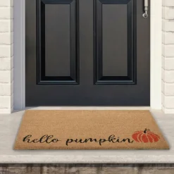 Natural Coir Hello Pumpkin Fall Harvest Doormat
