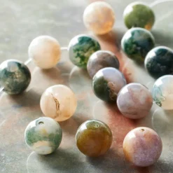 Natural Green Mix Agate Round Beads, 12mm by Bead Landing™