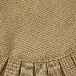 Natural Jute Round Ruffle Trim Placemat Set/6