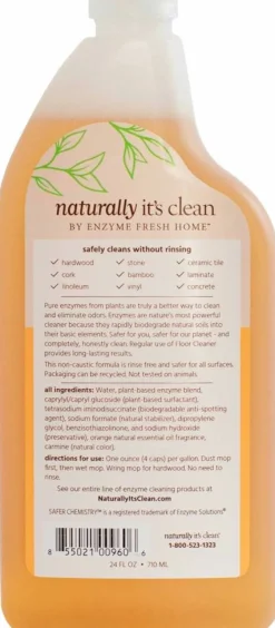 Naturally It's Clean Floor Cleaner (Makes 24-gallons) For All Floor Types (Plant Based Enzymes) | RAHEEV®