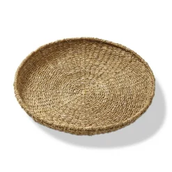Natural Seagrass Round Serving Tray 22 x 22 x 3 Inches Perfect for Everyday Use Dust and Wipe Clean