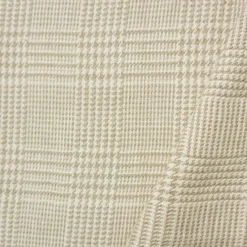 Natural White-Taupe Washed Linen Glen Plaid Home Decorating Fabric By the Yard