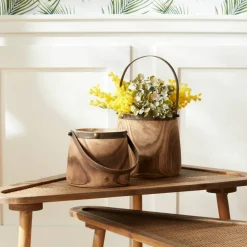 Natural Wooden Pail Set