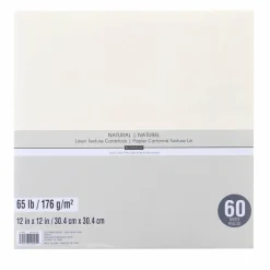 Natural 12" x 12" Linen Texture Cardstock by Recollections™, 60 Sheets