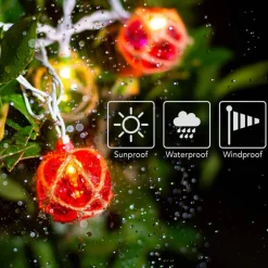 Nautical Fishing Float String Lights, Beach Themed Buoy Lights Set of 10 Multicolor String Lights for Indoor Home Decor and Outdoor Patio Decorations