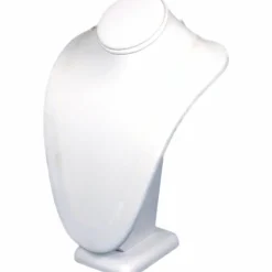 Necklace Bust White Leather Jewelry Showcase Display
