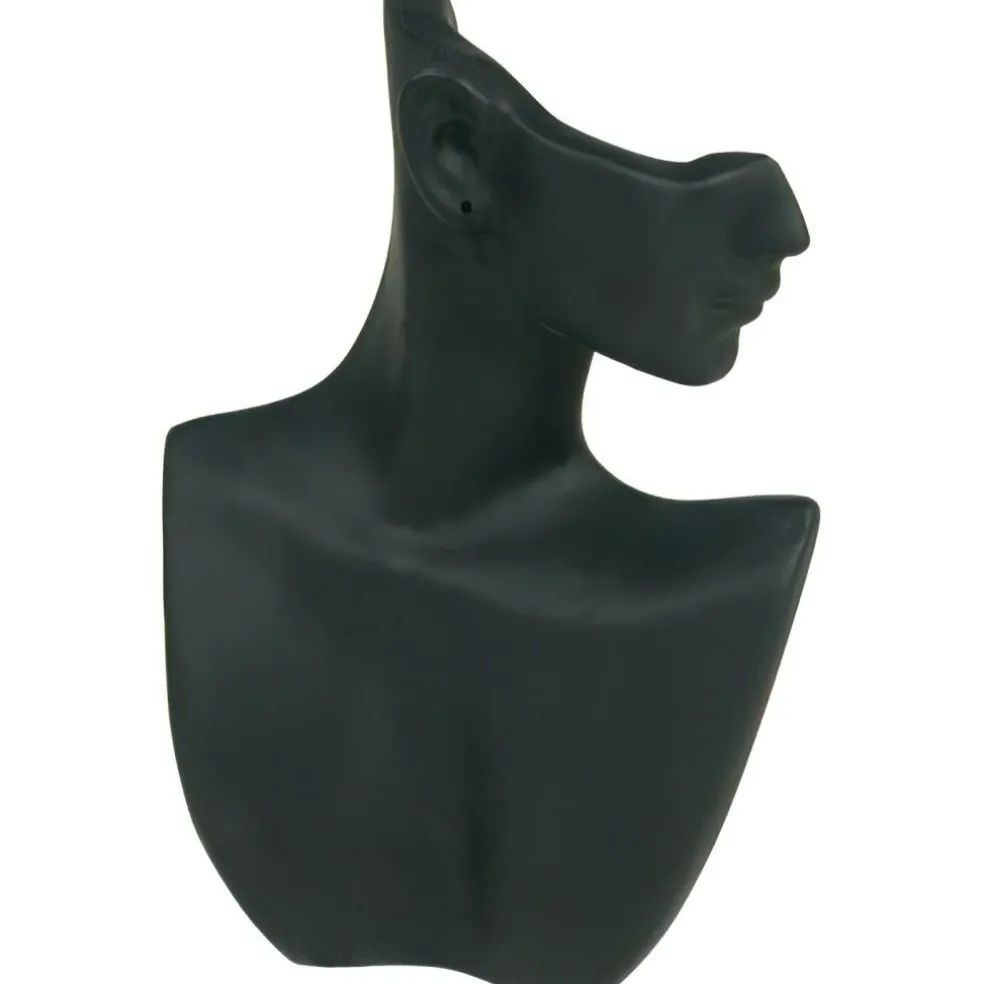 Necklace Earring Bust Black Countertop Jewelry Display