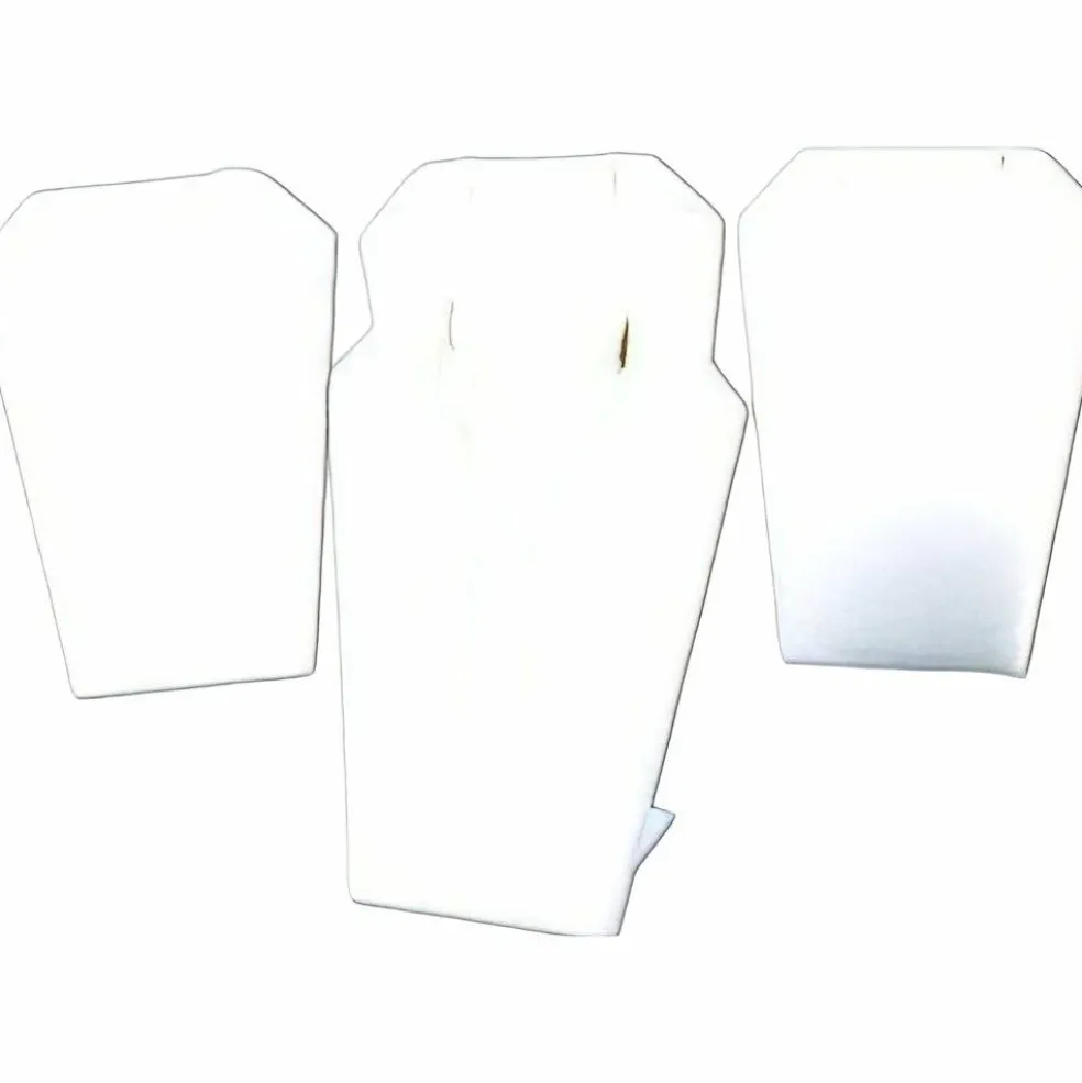 4 Necklace Pendant Chain Displays White Leather Stand