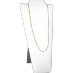 2 Necklace Pendant Displays Busts White Leather Easel