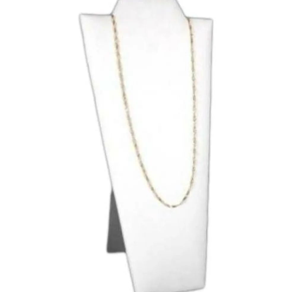 5 Necklace Pendant Displays Busts White Leather Easel