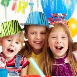 Neon Animal Print Plastic Party Hats