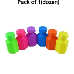 Neon Bubbles Party Favor Bottles 0.6 Oz 12 Count
