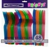 Neon Plastic Cutlery – Assorted Colors – 48 Pieces/Pack