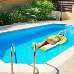 54.75" Neon Yellow Inflatable Water Hammock Swimming Pool Lounger