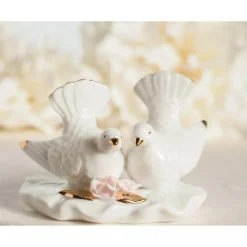 Nesting Turtle Dove Wedding Cake Topper Figurine