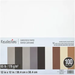 Neutral Palette 12" x 12" Cardstock Paper by Recollections™, 100 Sheets