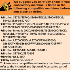 New brothread Embroidery Machine Hoop 3 in 1 Set(SA431+SA432+SA434) Compatible with Brother SE700 PE545 SE600 LB5500 PE535 550D SE630 LB5000 SE625 SE425 SE400 PE540D PE525 PE500 BabyLock Sofia2 Verve