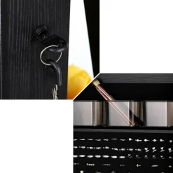 NEXâ„¢ Black 360 Degree Rotatable Jewelry Armoire with Free-Standing Mirror