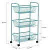 NEX™ Blue Large 3-Tier Rolling Basket Stand with Shelves & Wheels