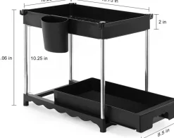 NEX™ 16" 2-Tier Under Sink Organizer with Sliding Drawer