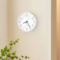 Non-Ticking Silent Wall Clock, 11.5 Inch White Quartz Wall Clock with Large Clear Numbers for Home Decor