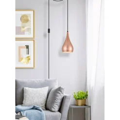 Nora 1 Light honey gold plug-in pendant