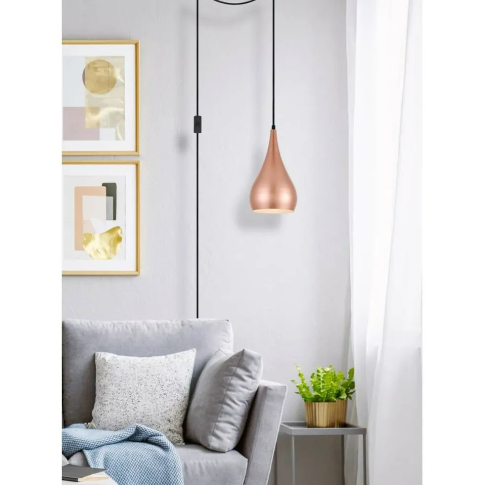 Nora 1 Light honey gold plug-in pendant