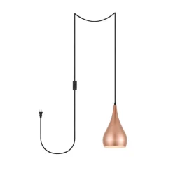 Nora 1 Light honey gold plug-in pendant
