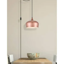 Nora 1 Light honey gold plug-in pendant