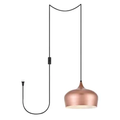 Nora 1 Light honey gold plug-in pendant