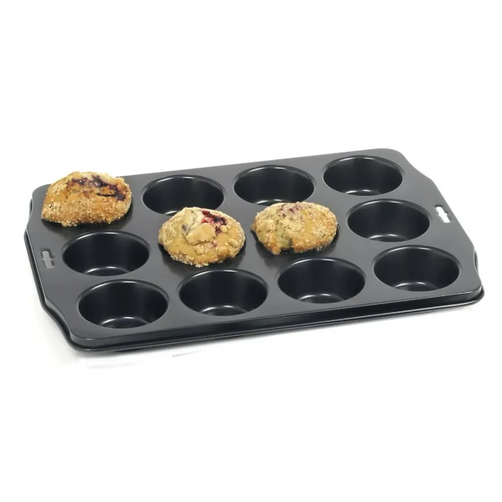 Norpro 12 Cup Nonstick Muffin Pan - Steel Bakeware for Cupcakes and Muffins