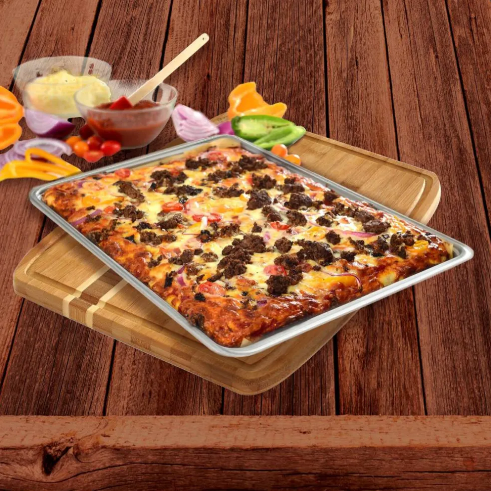 Norpro Jelly Roll Pan, 18 x 13 Inch Commercial Grade Aluminum Baking Sheet