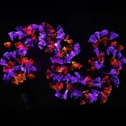Northlight 6ft. Fiber Optic Orange & Purple LED Artificial Black Halloween Garland