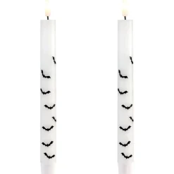 Northlight 9.75" LED Flickering Flameless Wax Tapered Flying Bats Halloween Candles, 2ct.