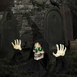 Northlight LED Lighted Grim Reaper with Sound Outdoor Halloween Decoration - 8"