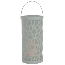 Northlight LED Lighted Mosaic Flickering Lantern with Handle - 9" - White