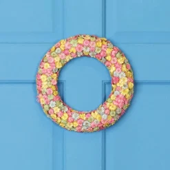 Northlight Multi-Colored Daisy Artificial Spring Floral Wreath, 10-Inch
