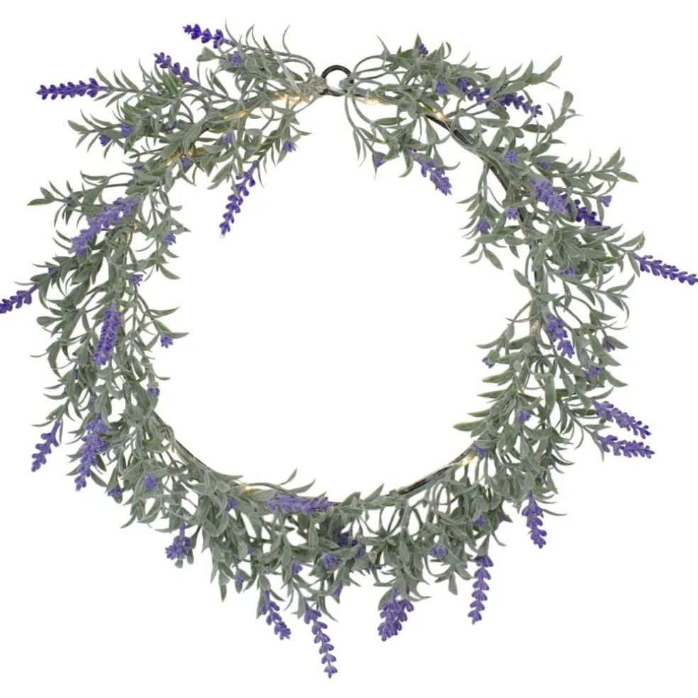 Northlight Pre Lit Battery Operated Spring Wreath - 16" - White LED Lights