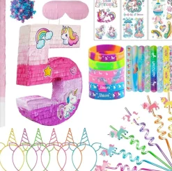 Number 5 Unicorn Pinata for Girls 5th Birthday Party with Party Favors Supplies for 5 year old Birthday Party Game Decorations (Number 5)