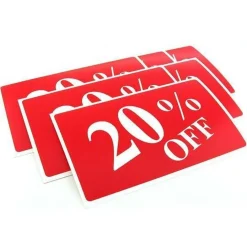 6 20% Off Display Signs Showcase Window Sale Message