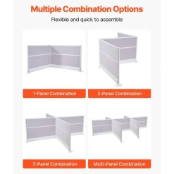 Office Divider Privacy Panels 2 Pack 72 by 48 PET Cubicle Partition with Outlet Covers