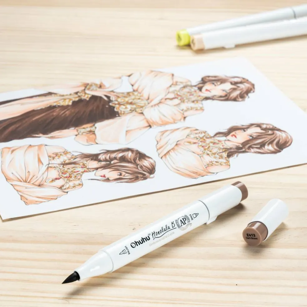 Ohuhu® Honolulu B Brush & Fine Dual Tip Marker