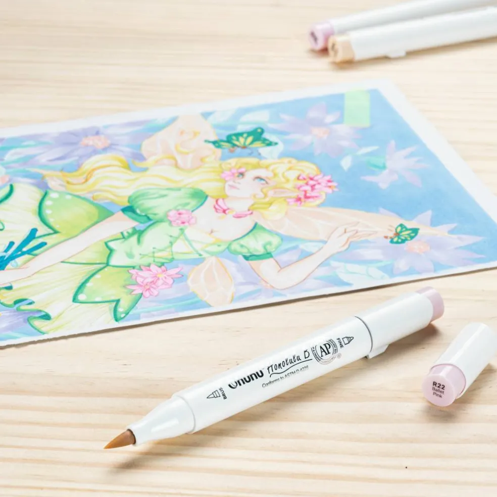 Ohuhu® Honolulu B Brush & Fine Dual Tip Marker