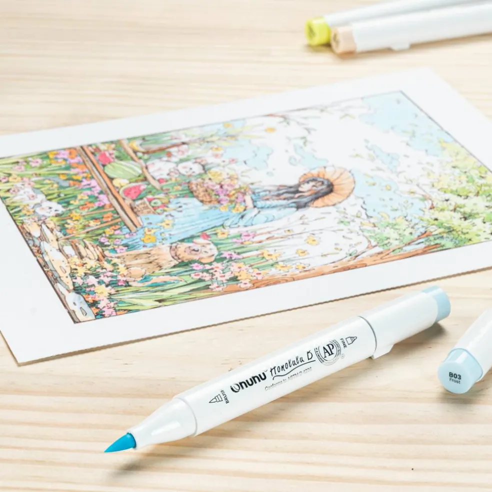 Ohuhu® Honolulu B Brush & Fine Dual Tip Marker