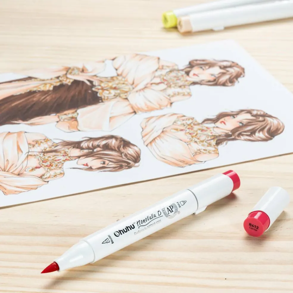 Ohuhu® Honolulu B Brush & Fine Dual Tip Marker
