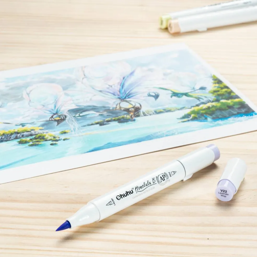 Ohuhu® Honolulu B Brush & Fine Dual Tip Marker