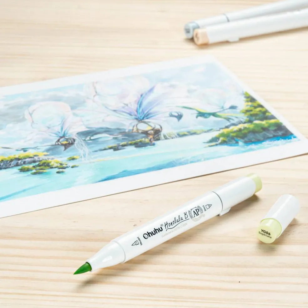 Ohuhu® Honolulu B Brush & Fine Dual Tip Marker