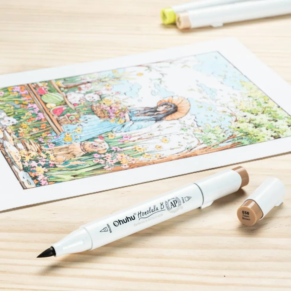 Ohuhu® Honolulu B Brush & Fine Dual Tip Marker
