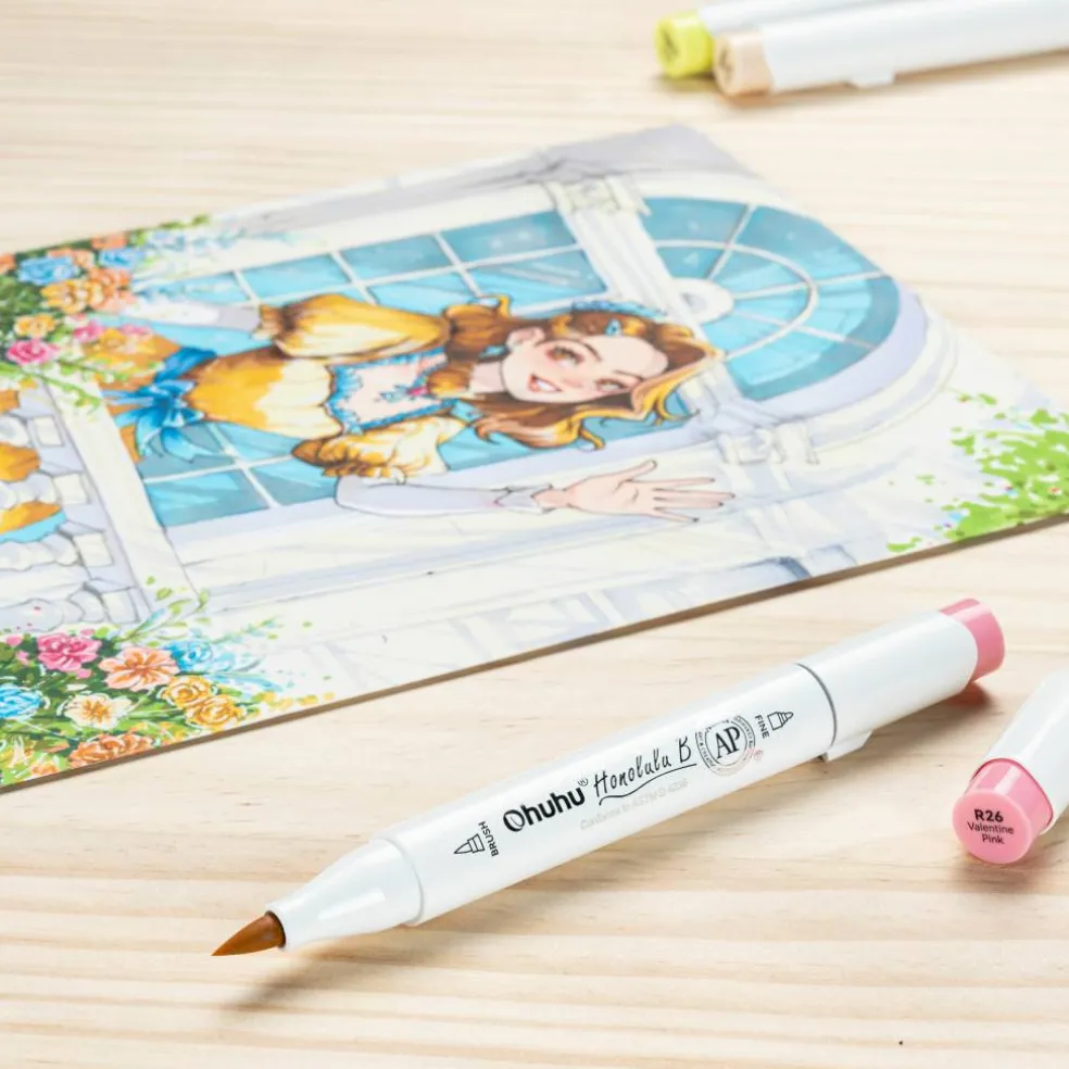 Ohuhu® Honolulu B Brush & Fine Dual Tip Marker