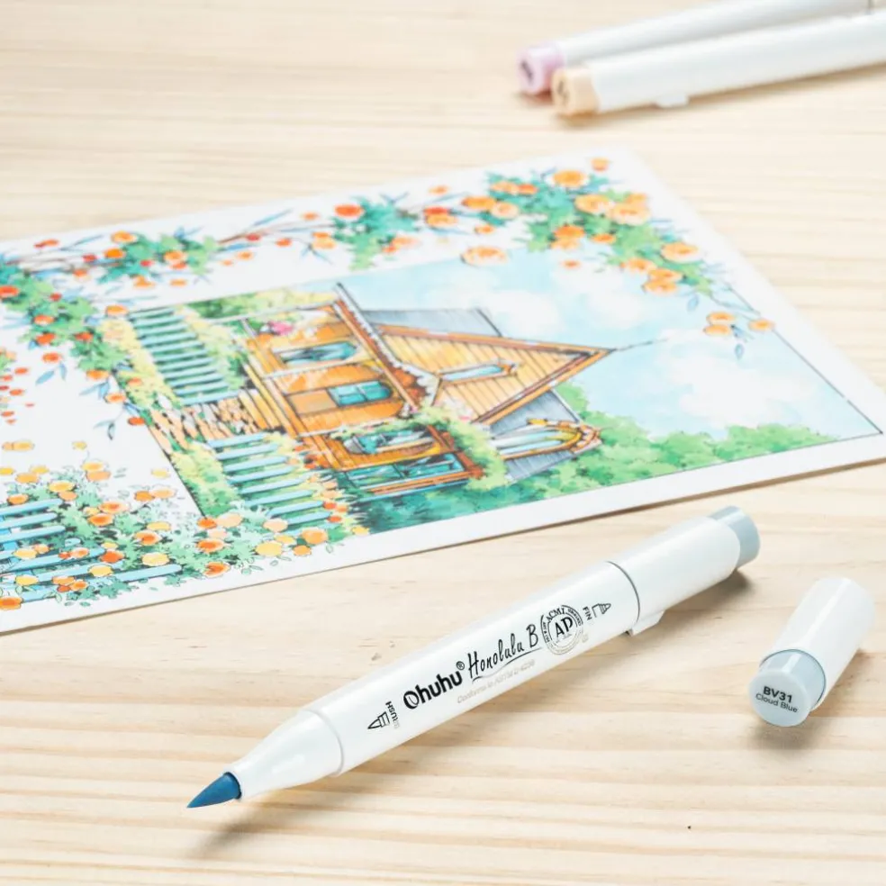 Ohuhu® Honolulu B Brush & Fine Dual Tip Marker